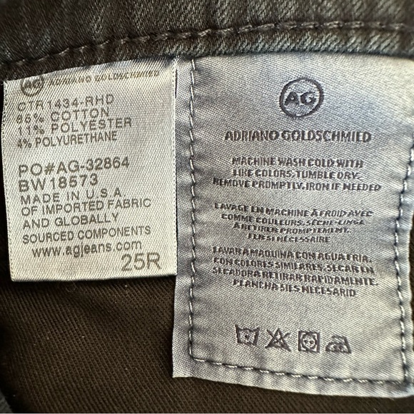 AG Adriano Goldschmied The Prima Black Jeans Mid Rise Cigarette Size 25R - Picture 12 of 14
